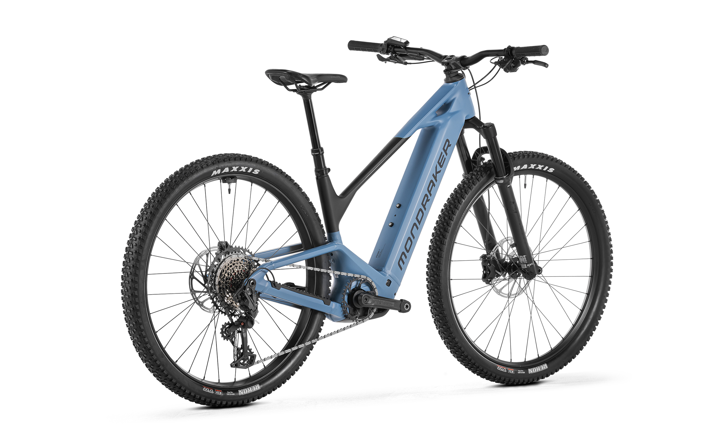Sportovní elektrokolo MONDRAKER Prime R Pevné e-MTB elektrokolo MONDRAKER Prime R s vidlicí Fox AWL a motorem Bosch CX 800Wh